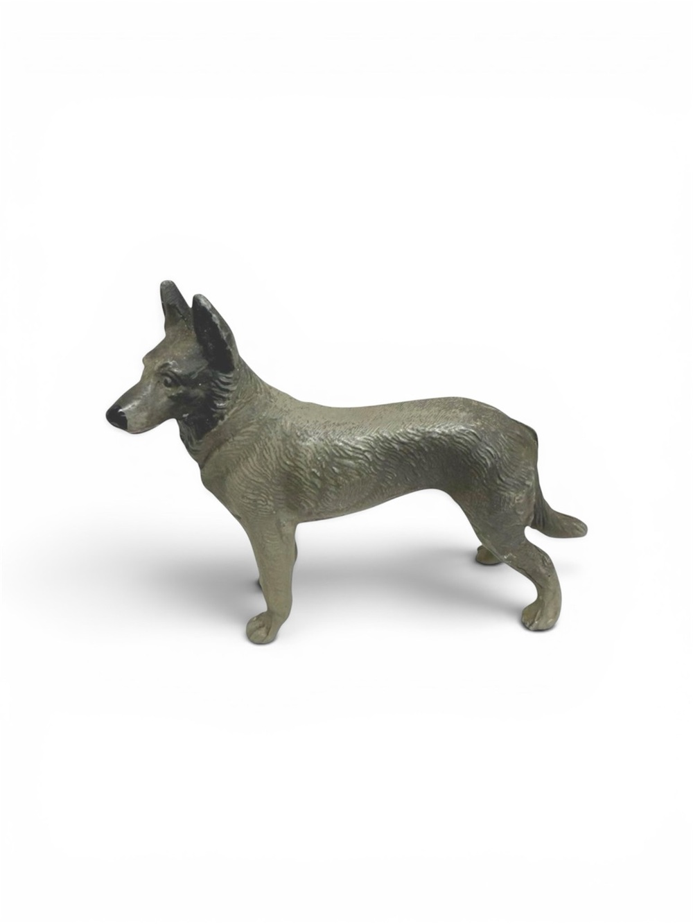 Vintage Cast Iron German Shepherd Dog Puppy Figurine‎ Painted Collectable